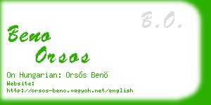 beno orsos business card