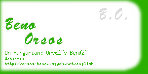 beno orsos business card